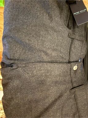 Peter Millar Dark Gray Wool-Blend Dress Pants